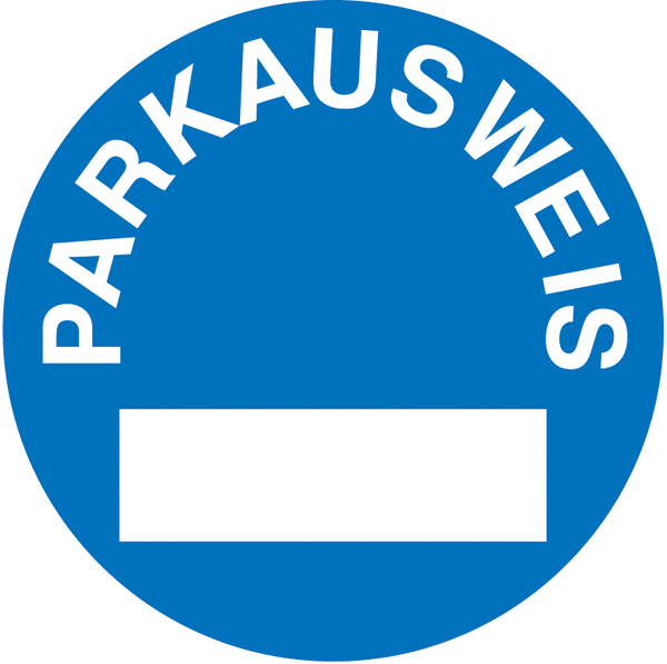 Parkausweis-Vignette, rund, Ø 60 mm