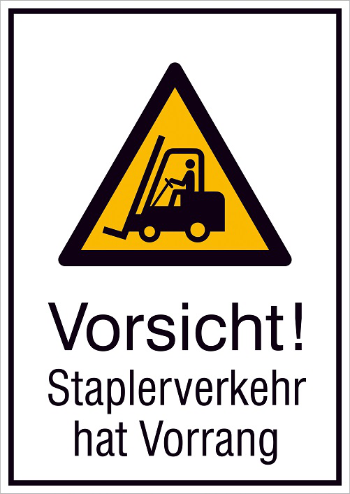 Modellbeispiel: Kombischild Vorsicht! Staplerverkehr hat Vorrang (Art. 21.a8055)