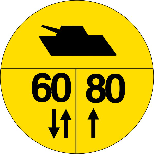 Br. 1 Militärische Tragfähigkeitszeichen an Brücken (Nato-Brückenschild)
