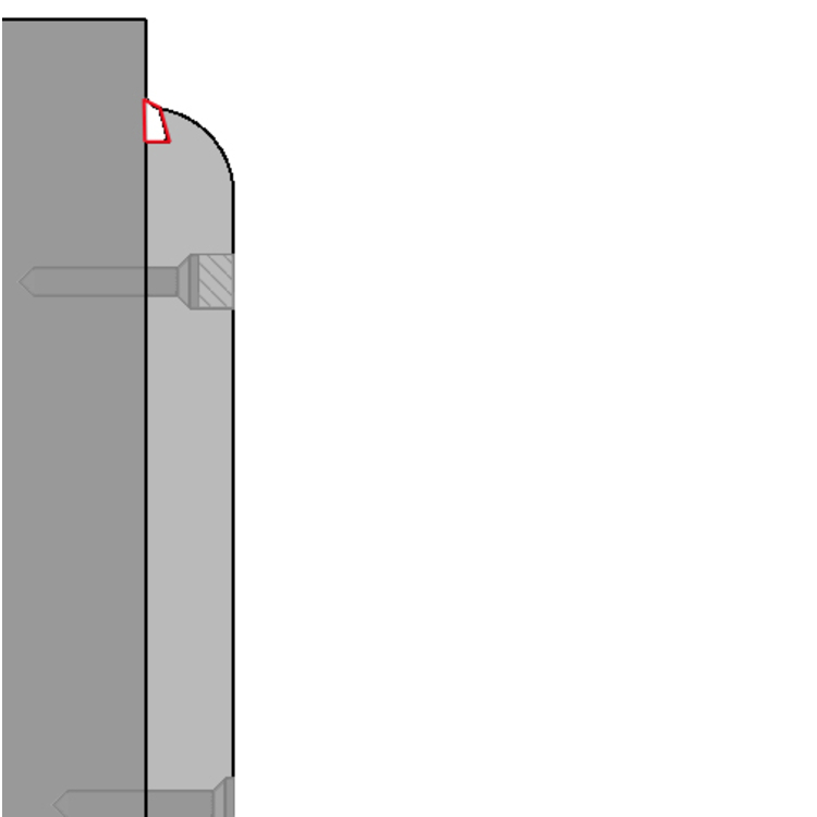 Technische Ansicht: Silikonfuge (wandseitig) für Wandschutzelemente Defend (Art. 14422)