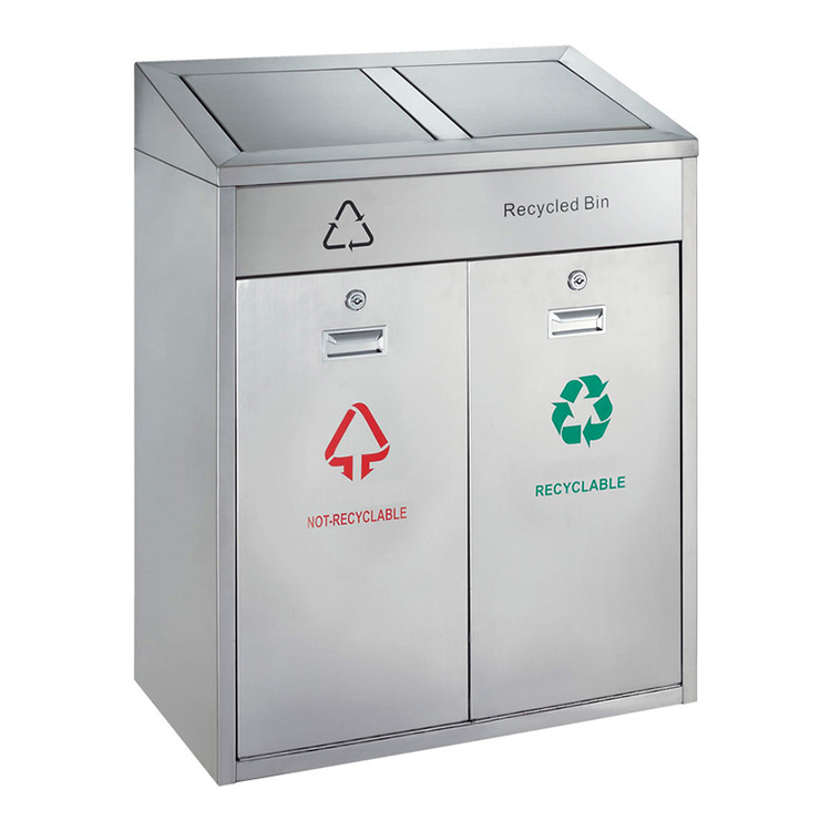 Modellbeispiel: Recyclingstation -P-Bins 119- 42 Liter aus Edelstahl (Art. 37842)