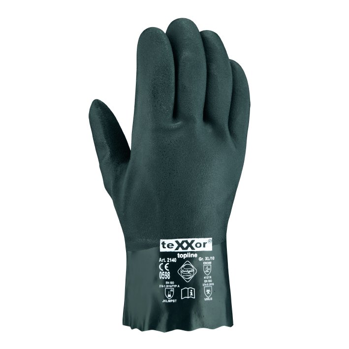 teXXor® topline Chemikalienschutz-Handschuhe 'GRÜN', Länge 270 mm, Stärke 1,4 mm