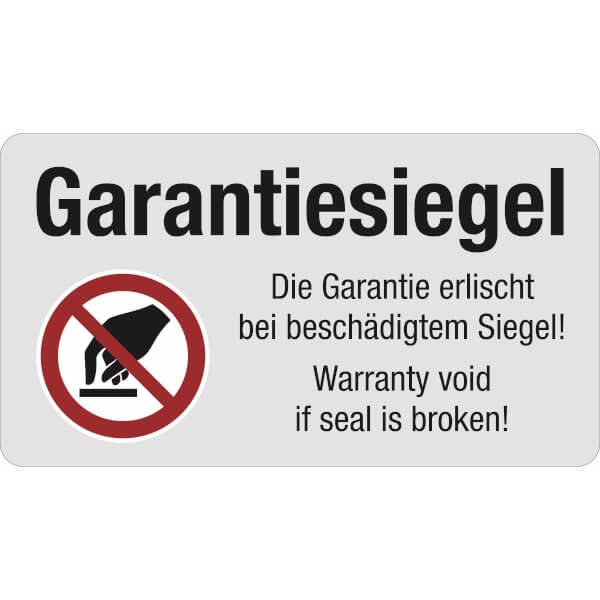Garantiesiegel 'Garantie erlischt bei beschädigtem Siegel', 12 Stk.