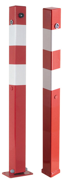 Absperrpfosten -Bollard- 70 x 70 mm, mit Dreikantverschluss