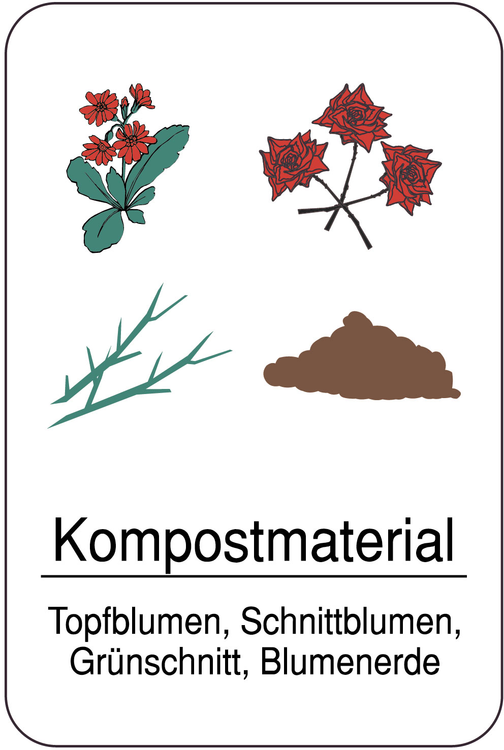 Modellbeispiel: Sonderschild Kompostmaterial Topfblumen, Schnittblumen ... (Art. 14931)