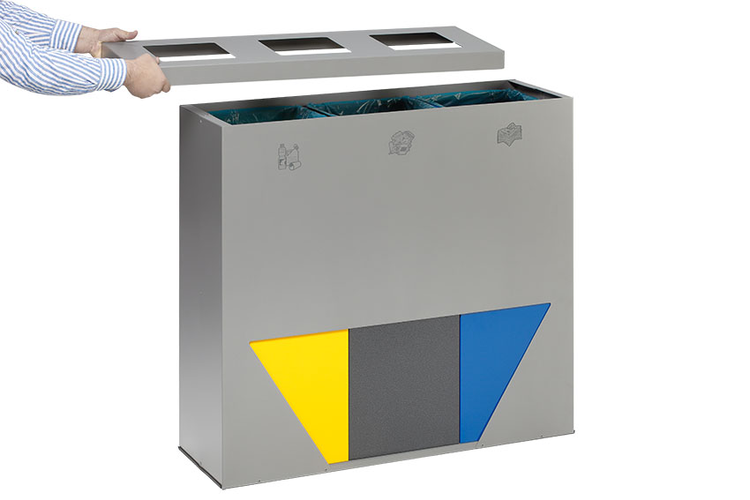 Recyclingstation -Cubo Trella- mit abnehmbarem Kopfteil