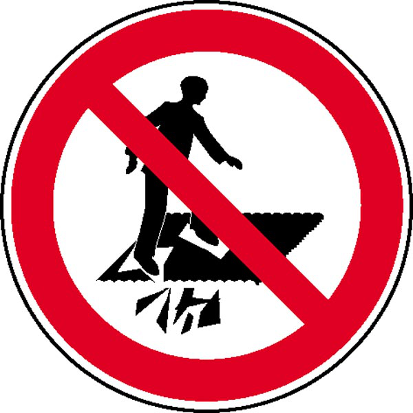 Verbotsschild, Betreten verboten Durchsturzgefahr