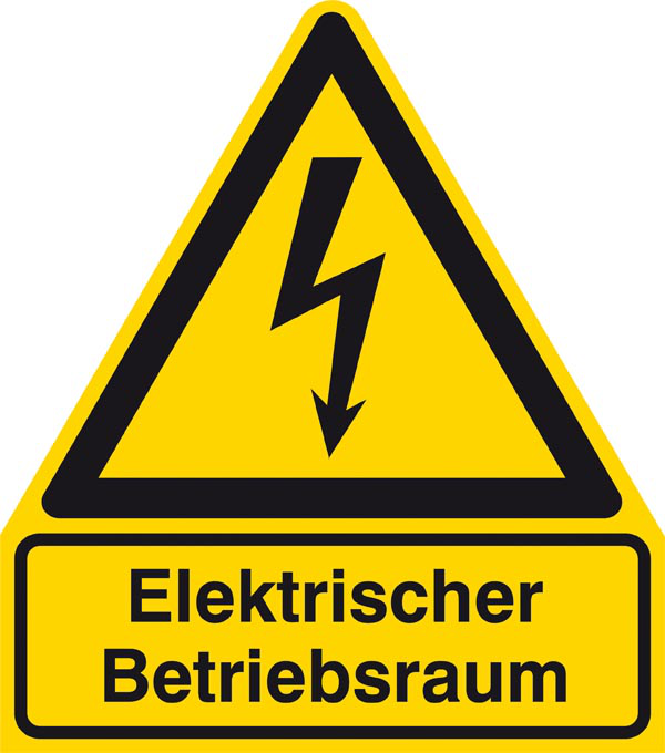 Modellbeispiel: Elektrokennzeichnung Warnkombischild, Elektrischer Betriebsraum (Art. 21.1443)