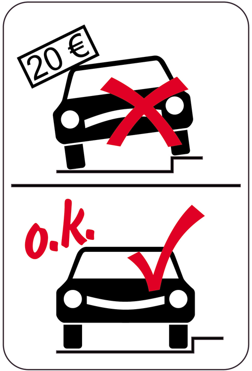Modellbeispiel: Sonderschild, Parken auf Gehweg verboten (Art. 15078)
