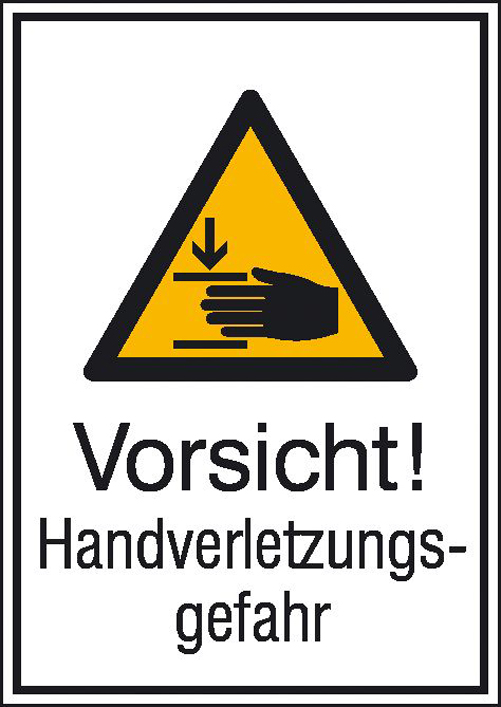 Modellbeispiel Kombischild: Vorsicht! Handverletzungsgefahr (Art. 21.0764)