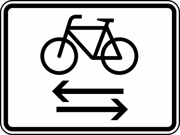 Modellbeispiel: VZ Nr. 1000-32 (Kreuzender Radfahrerverkehr  von links und rechts)