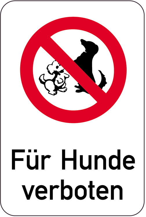Modellbeispiel: Sonderschild, Für Hunde verboten (Art. 14976)