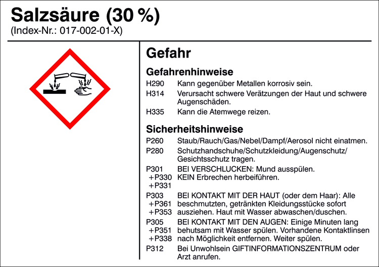 Modellbeispiel: Gefahrstoffetikett zur innerbetrieblichen Behälterkennzeichnung... (Art. 21.b1200-18)