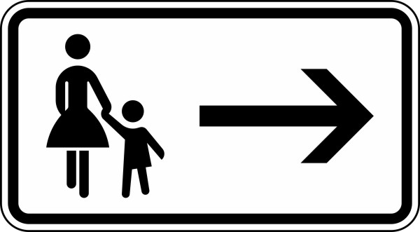 Fußgänger Gehweg rechts gegenüber benutzen Nr. 1000-22