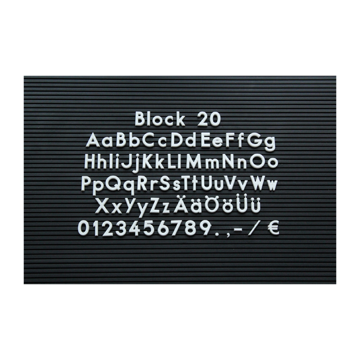 Modellbeispiel: Steckbuchstaben -Block-  Rillengummitafel nicht im Lieferumfang enthalten (Art. 41294)