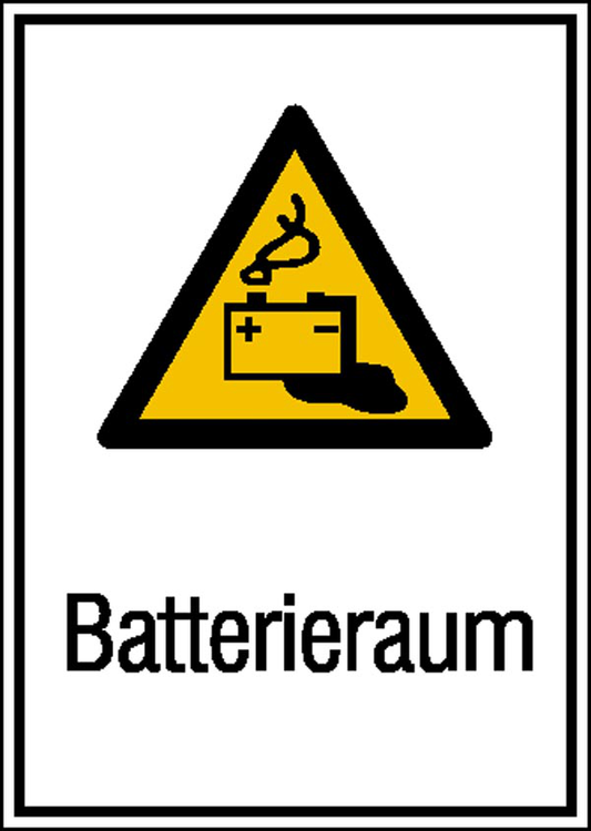 Elektrokennzeichnung/Kombischild, Batterieraum