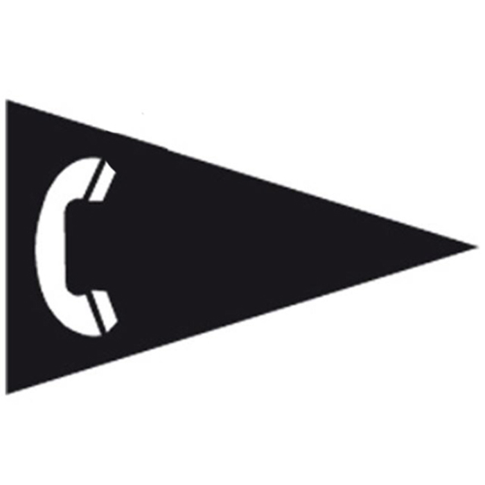 Pfeilzeichen mit Telefon-Symbol für Leitpfosten