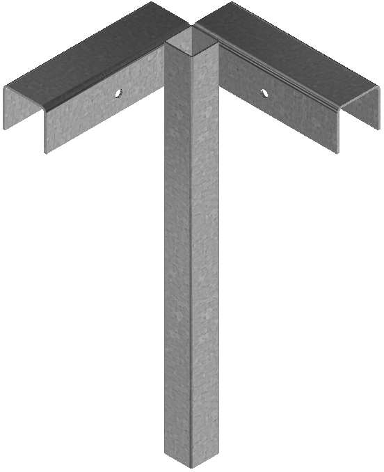 Modellbeispiel: Eck-Oberteil für Holzbauzaun  (Art. 3b160-e1)