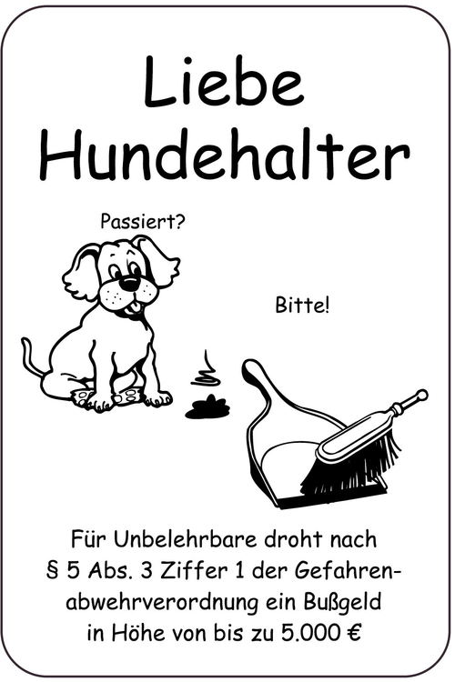 Modellbeispiel: Sonderschild, Liebe Hundehalter ... (Art. 15066)