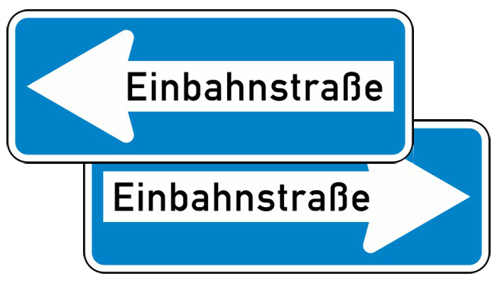 Modellbeispiel: VZ Nr. 220-40 (Einbahnstraße doppelseitig)