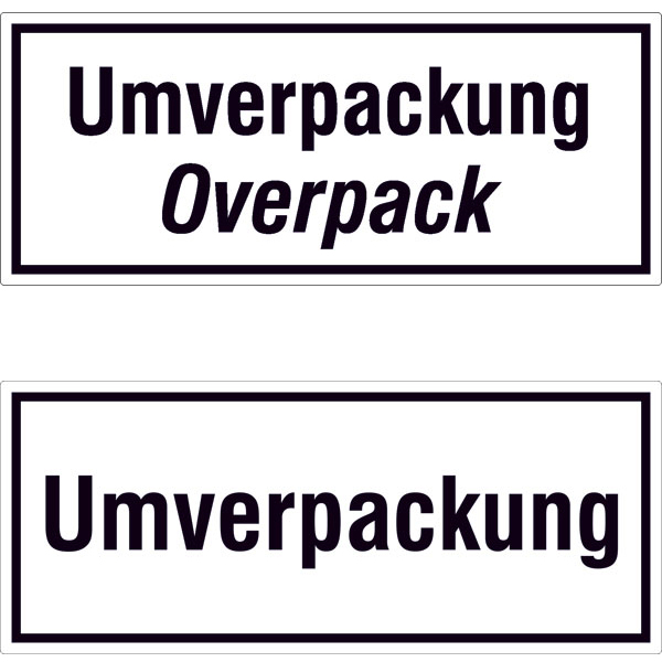 Modellbeispiel: Paketaufkleber Umverpackung (v.o. Art. 31.2264, 31.2245)