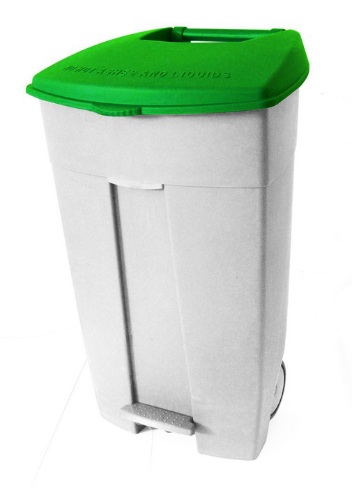 Modellbeispiel: Abfallbehälter -Pro 14- weißer Korpus mit grünem Deckel (Art. 35673)