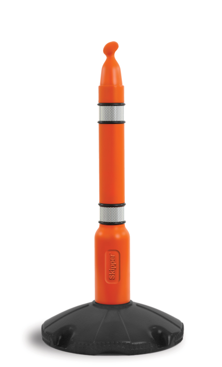 Absperrpfosten -Skipper- aus Kunststoff, orange/schwarz, Höhe 1000 mm