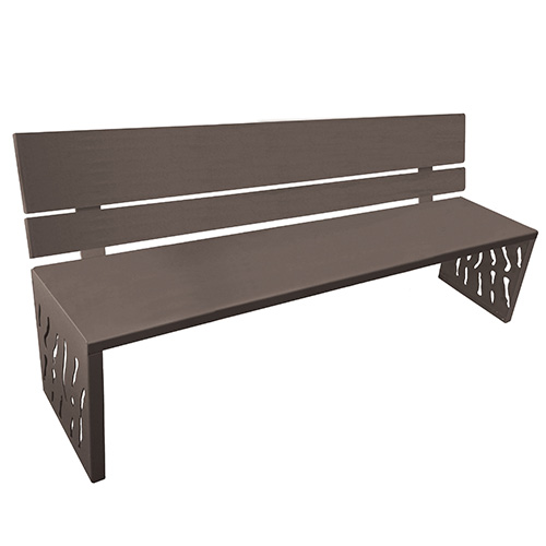 Modellbeispiel: Sitzbank -Venedig- aus Stahl, verzinkt und beschichtet in RAL 8017 schokoladenbraun (Art. 37631-05)