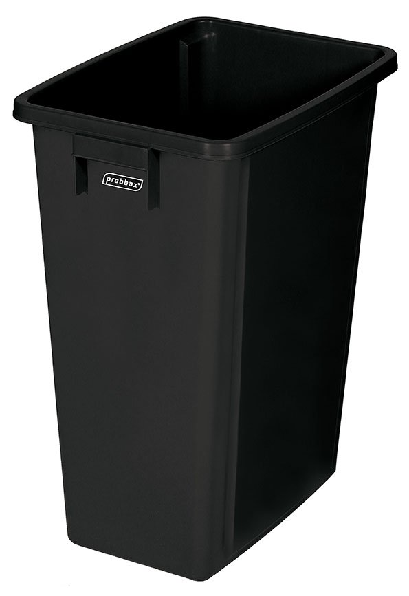 Modellbeispiel: Abfallbehälter 'P-BAX 1' aus 50% recyceltem Material, dunkelgrau (Art. 60001.0001)
