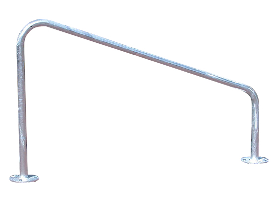 Modellbeispiel: Anlehnbügel -Remscheid- zum Aufdübeln,  Ø 42 mm, aus Stahl, Höhe 800 mm (Art. 11044)