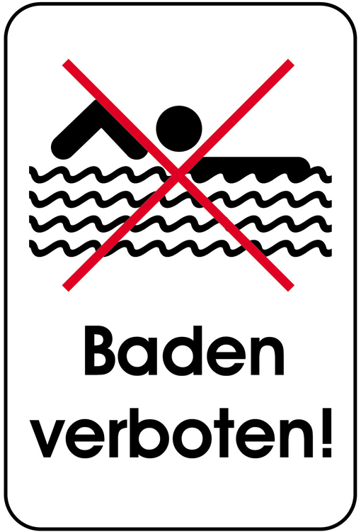 Modellbeispiel: Hinweisschild, Baden verboten! (Art. 14868)