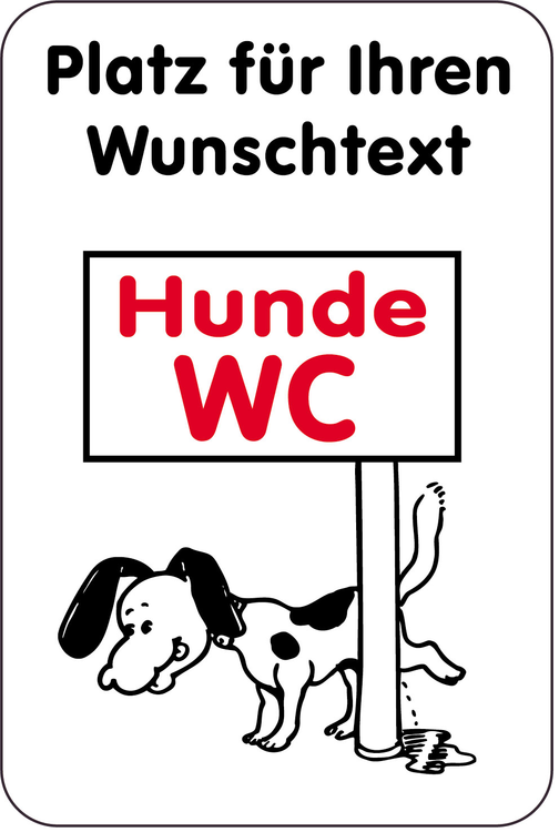 Modellbeispiel: Sonderschild, Hunde WC mit Wunschtext (Art. 15077)