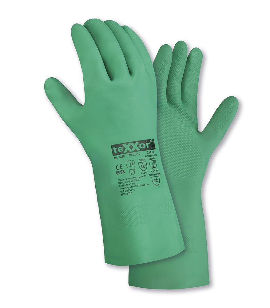 teXXor® Chemikalienschutz-Handschuhe 'NITRIL', grün, 11 