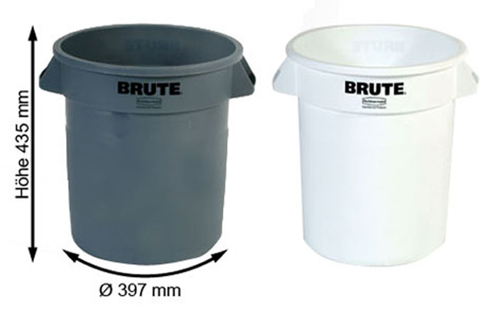 Technische Ansicht: Maße des Abfallcontainers -BRUTE- Rubbermaid(Art. 12460)