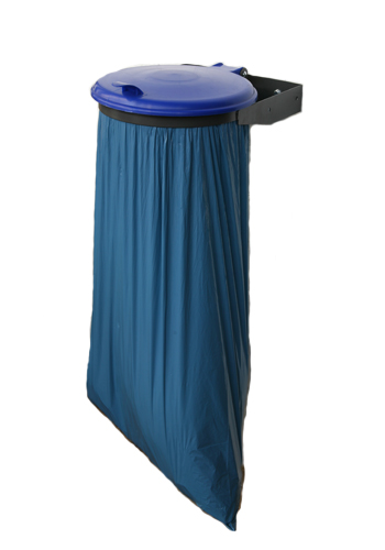 Anwendungsbeispiel: Müllsackhalter beschichtet mit blauem Deckel Art. - Nr. 15417