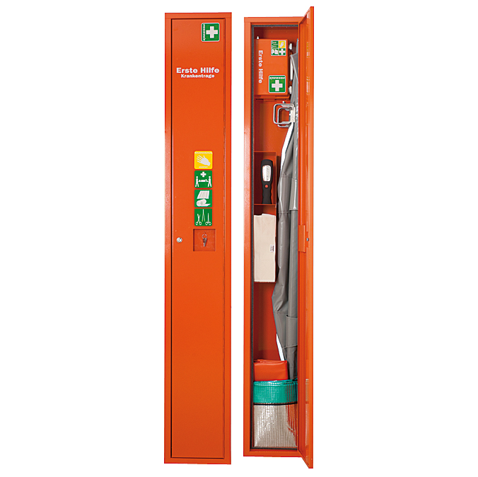 Modellbeispiel: Verbandschrank -Safe-, orange, mit Inhalt (Art. 29032)