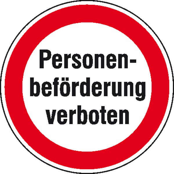 Modellbeispiel: Hinweisschild zur Betriebskennzeichnung Personenbeförderung verboten (Art. 21.1188)