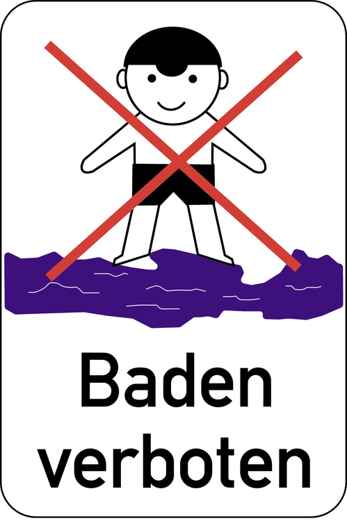 Modellbeispiel: Hinweisschild Baden verboten (Art. 14927)