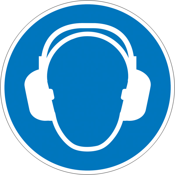 Gebotsschild, Gehörschutz benutzen