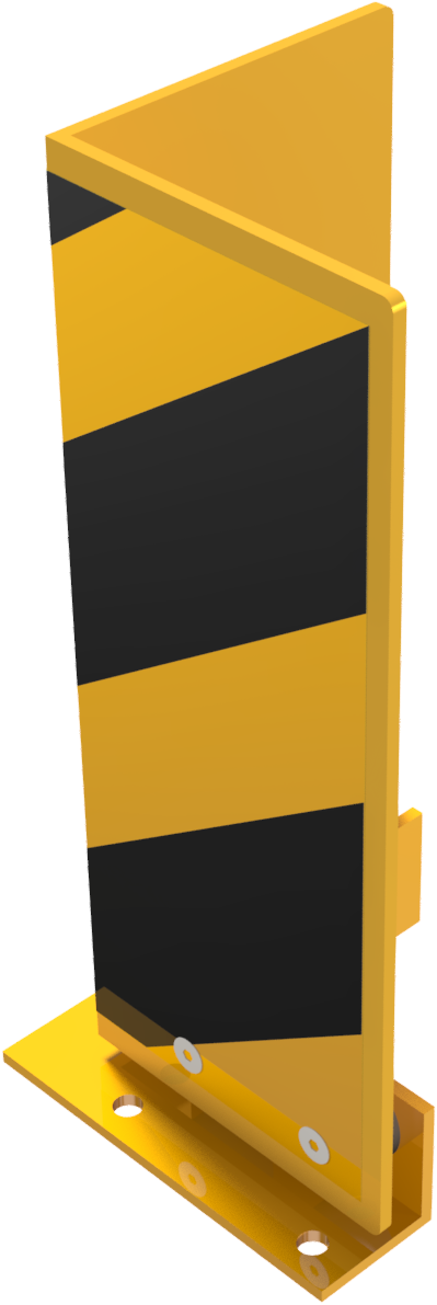Anfahrschutz 'Solid' aus Stahl, neigbar, gelb/schwarz, Höhe 400 mm