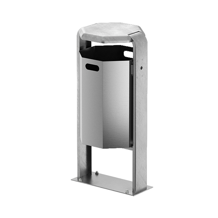 Modellbeispiel: Abfallbehälter -City 200- aus Aluminium, Modell zum Aufschrauben (Art. 12696-0101)