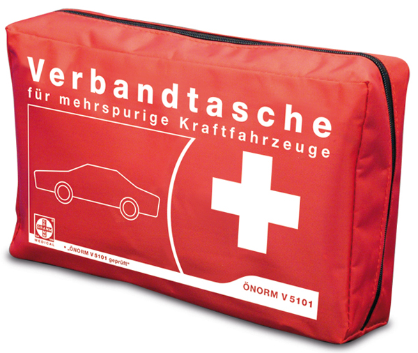 KFZ-Verbandtasche aus Nylon, Inhalt nach ÖNORM V 5101, 230 x 140 x 60 mm
