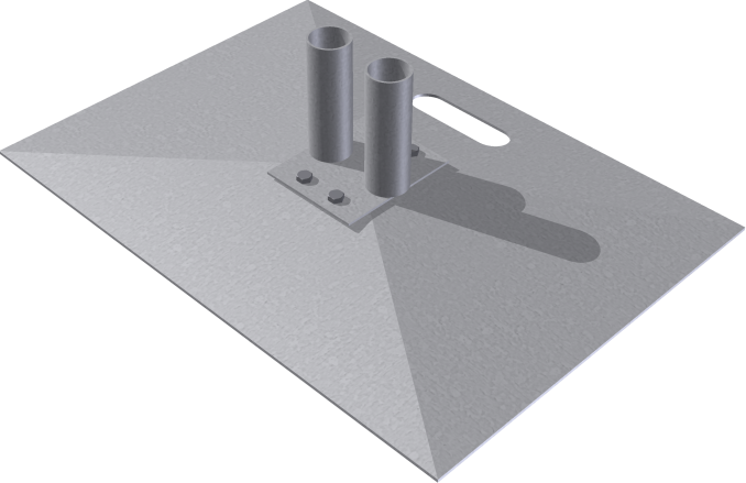 Modellbeispiel: Bauzaunplatte, abgerundet (Art. 3b151)