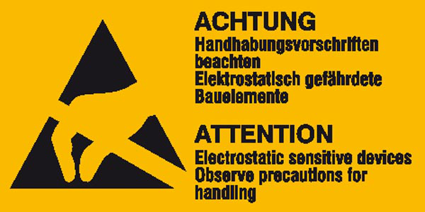 Modellbeispiel: Elektrokennzeichnung Achtung Handhabungsvorschriften ... (Art. 30.2058)
