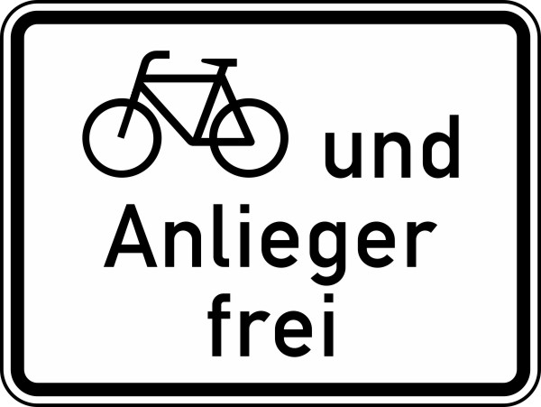 Radfahrer und Anlieger frei Nr. 1020-12
