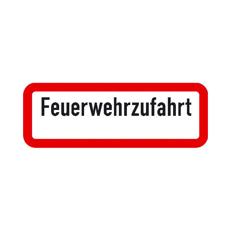 Modellbeispiel: Verkehrszeichen StVO Feuerwehrzufahrt mit Freifeld zur Selbstbeschriftung (Art. 53.7776)