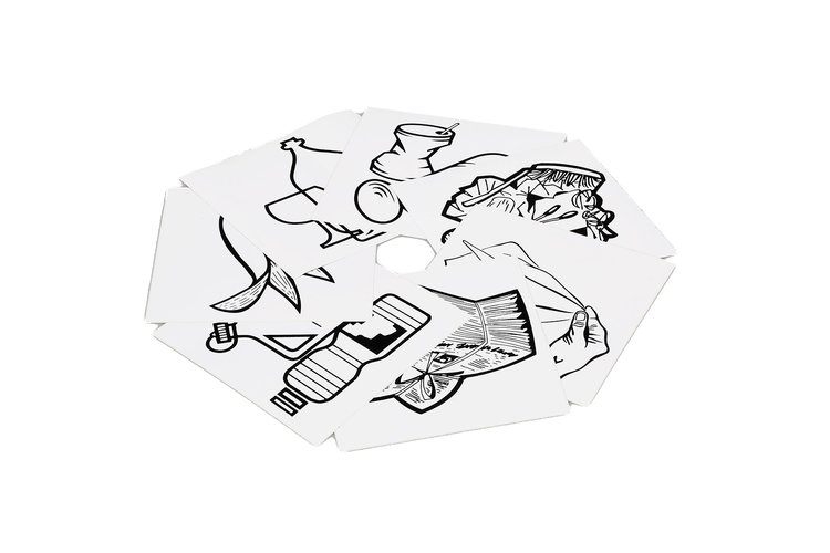 Modellbeispiele: Piktogramm-Aufklebersatz zur Mülltrennung (Art. 17471)
