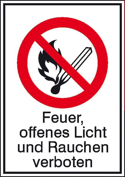 Modellbeispiel: Feuer, offenes Licht und Rauchen verboten (Art. 21.1103)