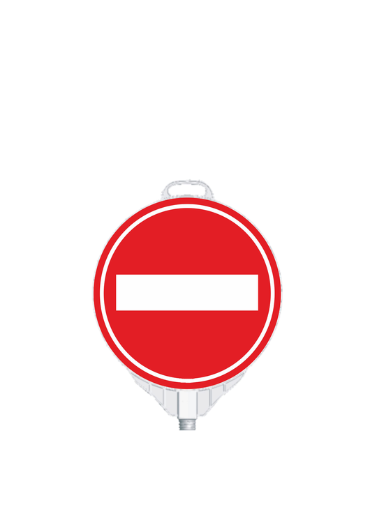 Modellbeispiel: Schild aus Kunststoff mit Verkehrszeichen, Einfahrt verboten (Art. 10064)