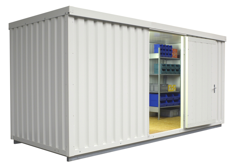 Anwendungsbeispiel: Materialcontainer -STIC 1500-, ca. 10 m², mit Holzfußboden Art. 31931 (Ausstattung nicht enthalten)